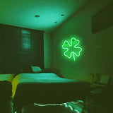 Neon Signs Shamrocks Shaped St. Patrick's Day Decorations, Green LED Clover Neon Lights for Wall Decor Battery/USB Operated Night Lights Bar Lamp for Home, Christmas, Halloween, Bedroom Decor