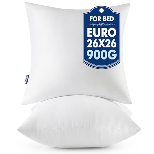 MIULEE 26x26 Euro Pillow Inserts 2 Pack, Throw Pillows for Couch Bed