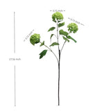 Hydrangea Artificial Flowers Fake Hydrangeas - Silk Flowers 4 Pack 28 Inch Long with 12 Real Touch Blooms, Snowball Viburnum for Wedding and Home Decor (Green)