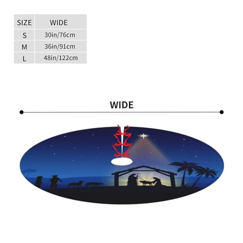 Holy Blue Star Christmas Nativity Scene Christmas Tree Skirt 36" for Xmas Halloween New Year Holiday Party Home Tree Mat Decor Ornaments Decoration