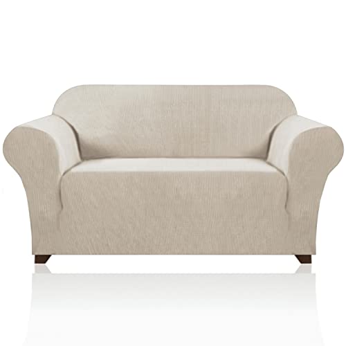 PrinceDeco Stretch Loveseat Sofa Cover Bundle T Cushion Loveseat Slipcover, Island Fossi