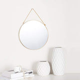 Dahey 11.8-inch Small Hanging Circle Mirror Wall Decor Gold Round Mirror with Hanging Chain for Office Bathroom Bedroom Living Room Dorm College, Gold