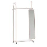 Standing Mirrors Full-Length Mirror Clothes Hanger Integrated rotatable Household Clothes Hanger Floor-Standing Vertical Cloakroom Dressing Mirror(Rose Gold)