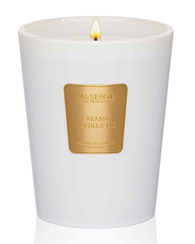 M&SENSE Creamy Vanilla Pie Soy Candle, 14.1oz, Cozy Housewarming Gift