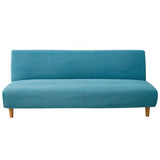 Full Size Futon Cover, Stretch Armless Folding Sofa Bed Couch Slipcover(Lakeblue,Large)