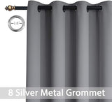 Yakamok Room Darkening Gray Blackout Curtains 84 Inch Long Light Blocking Thermal Insulated Window Treatment Grommet Drapes for Bedroom Living Room, 52W x 84L, Grey Curtains, 2 Panels