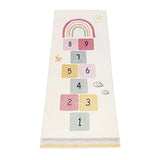 Topotdor Rainbow Sky Hopscotch Game Rugs,Kids Play Area Rugs Soft Floor Carpet for Bedroom Playroom Nursery,Great Gift for Girls & Boys,27.5" x 63"
