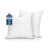 Martex 2-Pack Decorative Throw 12" x 12" Pillow Inserts– Soft, Supportive & Fluffy Cushion Fillers – Poly-Cotton Blend Cover with Plush Polyester Fill – Perfect for Sofa, Bed & Living Room – White