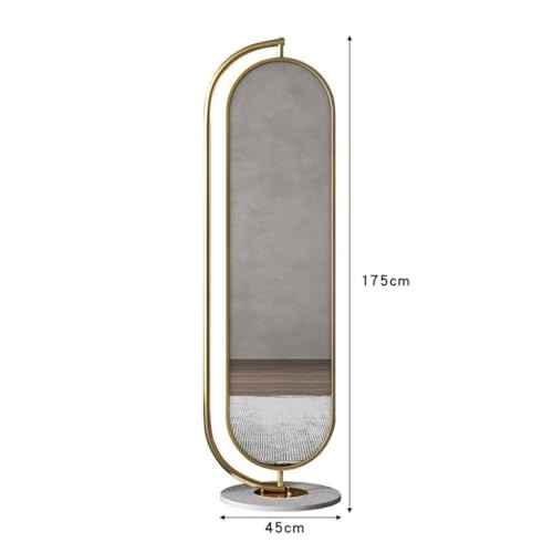 Full-Length Mirror Floor-Standing Full-Length Mirror, Rotatable Fitting Mirror, Home Dressing Mirror with Hanger Hook Storage Tray Full Length Floor Mirror (C)