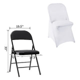 12 PCS Waterproof Stretch Spandex Folding Chair Covers, Dining Room Chair Slipcovers Protector for Wedding, Banquet, Party, Holidays, Celebration and Decoration（White）