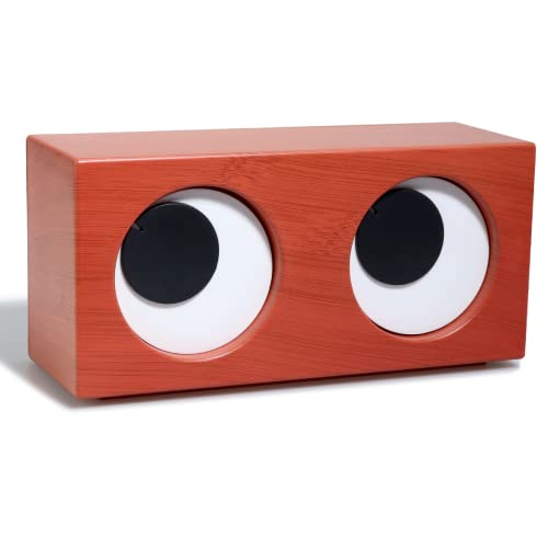 Desktop Big Eyes Clock Rotating Eyes Clock Creative Funny Kids Clock Perfect Clock Gift for Kids Mother Father Valentine Christmas (Brown)