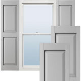 Ekena Millwork Lifetime Vinyl LP2S12X03500PG Standard Two Equal Panel Vinyls, Raised Panel Vinyl Shutters, w/Installation Shutter-Lok's & Matching Screws (Per Pair), 12"W x 35"H, Paintable