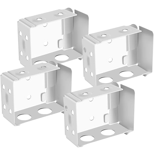 Hotop Blind Brackets 2 Inch Low Profile Box Mounting Bracket for Window Blinds Headrail, White(4)