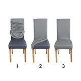 Amazon Basics Dining Chair Covers, Stretch Parson/Dining Chair Slipcover, Removable Washable Chair Protector for Home/Restaurant/Banquet, Light Grey, 6-Pack