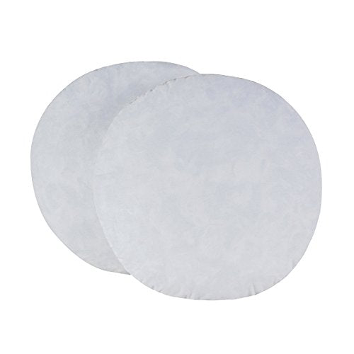Set of 2, 95% Feather 5% Down 18 Inch Round Decorative Pillow Insert, Cotton Cover, White, Set of 2