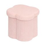 B FSOBEIIALEO Storage Ottoman Cube, 15" Flower Shaped Ottomans, Pink