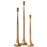 Iron Taper Candle Holder Set of 3, Gold Candlestick Holders 19.3”17” 14” Heightening Decorative Candle Stand Set for Wedding, Dining Table, Home Decoration (Gold)