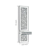 Pibeyer Crystal Crush Diamond Wall Candle Holder Set of 2, Silver Mirrored Candle Sconces, Home Wall Decoration for Living Room,Dining Room & Bedroom