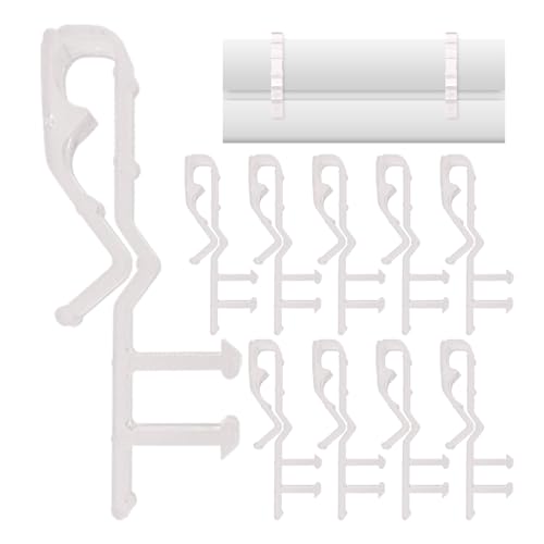 Amazing Drapery Hardware 2" Clear Hidden Valance Clips - Durable Plastic Brackets for Blinds and Window Shades, 10-Pack