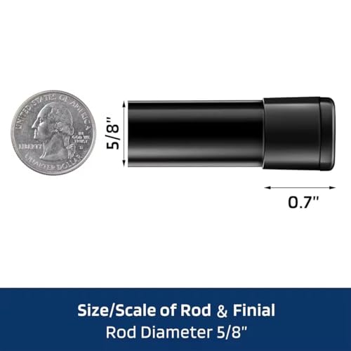 Alskarhem Black Curtain Rods for Windows 32 to 90 Inch,5/8 Inch Small Curtain Rod Set With Brackets