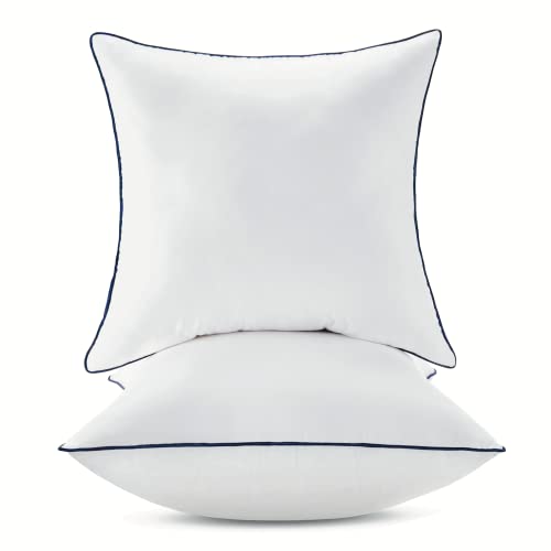 18x18 Inch Pillow Inserts Set of 2-100% Cotton Cover, Throw Pillow Inserts for Couch, Sofa, or Bed (2 Pack, 18x18 Inch)