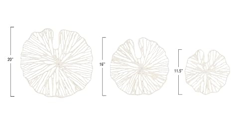 Creative Co-Op Handmade White Coral Shaped Paper & Metal Wall Décor (Set of 3 Sizes)
