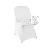 magalo 12 Pack White Spandex Folding Waterproof Chair Cover, Stretch Chair Cover Protector for Wedding, Party, Dining Banquet and Other Special Events