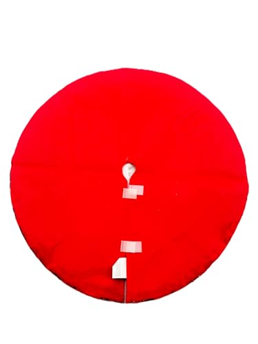 Kurt Adler Tiny 20-inch Miniature Satin Tree Skirt with Sequined Snowflake Border for Table Top Trees (Red)