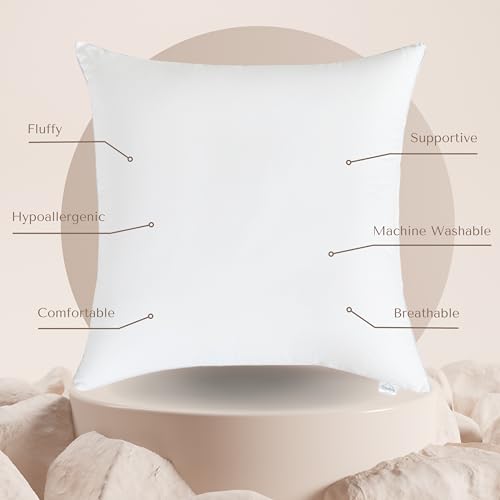 Down Alternative Throw Pillow Insert (26"x26", Pack of 1), Decorative Pillow for Sofa, Couch, Bed, Chair Cushion