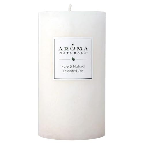 Aroma Naturals Holiday Essential Oil Vanilla & Peppermint Scented Pillar Candle, Cool Wish, 2.75 inch x 5 inch