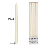 KORCCI Ivory Taper Candles 10 Inch - Set of 6 Long Candles, 8 Hours Long Burning, Smokeless & Unscented & Dripless, for Christmas Holiday Décor, Weddings, Birthdays, Dinner, Rituals (Ivory)