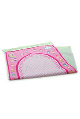 ihvan online, Muslim Prayer Rug for Kid, Islamic Gifts Praying Mat for Kids, Kids Prayer Mat, Design Janamaz Sajadah, Soft Salah Mats Carpet for Kid, Travel Praying Rug, Patterned Pink-2