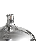 Madison Park Signature Ansen Ceramic Handmade Vase Set Home Décor - Metallic Accent Living Room Decoration Ideal for Shelf, Side Table, Mantle Ornaments, Multi Size, Silver 3 Piece