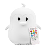 Lumipets Remote Control Silicone Night Light for Kids - Penguin Design with 9 Soft Colors & Sleep Timer - Rechargeable, Battery-Operated Lamp for Bedroom | Baby Nursery, Toddler, Girls, Boys