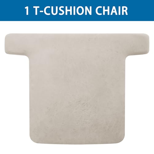 T Cushion Chair Cover Leather-Look 1PC Stretch Chair Seat Slipcover for Living Room Individual Armchair Couch Cover Seat Covers with Elastic Bands, Pet-Friendly, Non-Slip, Easy Fit - Beige