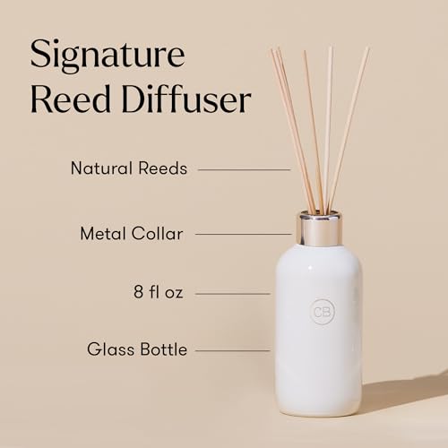 Capri Blue Volcano Reed Diffuser Set, Includes Reeds, Fragrance Oil, and Glass Bottle for Home Décor, Room Fresheners, White (8 Fl Oz)