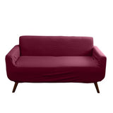 Home Details Stretch Pique Loveseat Slipcover Burgundy Color | Furniture Protector | 2 Cushion Couch Cover