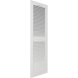 Ekena Millwork Lifetime Vinyl LL1S12X03900WH Standard Cathedral Top Center Mullion, Open Louver Vinyl Shutters, w/Installation Shutter-Lok's & Matching Screws (Per Pair), 12"W x 39"H, White