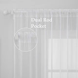 MIULEE 2 Panels Solid Color White Sheer Window Curtains Elegant Window Voile Panels/Drapes/Treatment for Bedroom Living Room (54 X 84 Inches White)