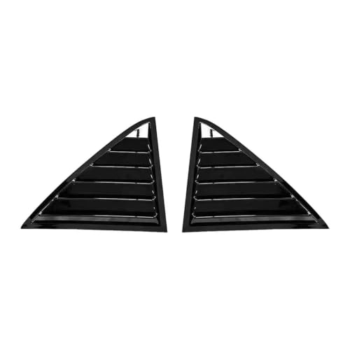 2PCS Fit for Chrysler 300C Sedan 2011-2021 Car Rear Window Quarter Louver Cover Exterior Side Vent Shutter Trim Scoop Accessories(Gloss Black)