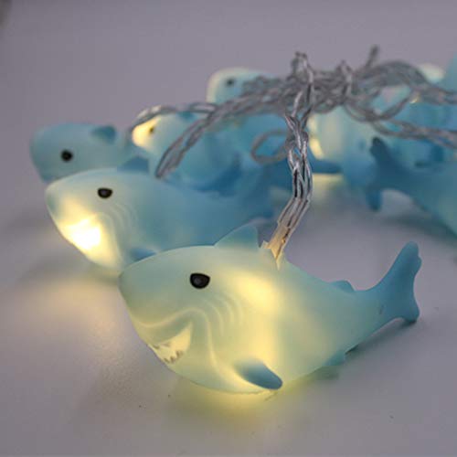 NIWWIN 1.8M 10 LED Children's Room Animal Cute Warm Shark LED String Lights for Holiday Lights Wall Window Tree Decorative Lights Party Yard& Garden Kids Bedroom Living-Room Dorm Decor (Shark)