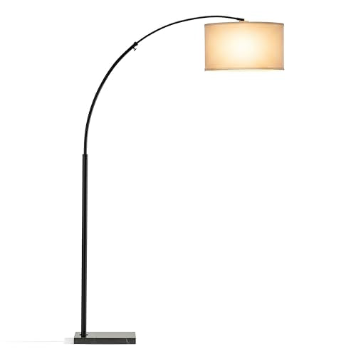 Brightech Logan Arc Floor Lamp, Bright Standing Lamp for Living Rooms, Offices & Bedrooms, Modern Living Room Décor, Tall Hanging Floor Lamp for Reading and More – Black