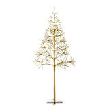Alpine Corporation 53" H Indoor Outdoor Festive Artificial Christmas Tree with Warm White LED Lights, Gold