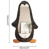 Full Length Mirror, 63" x 24" Penguin Mirror Irregular Floor Mirror Modern Standing Mirror Full Length for Bedroom Living Room Cloakroom