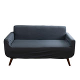 Home Details Stretch Pique Loveseat Slipcover Gray Color | Furniture Protector | 2 Cushion Couch Cover