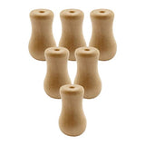 Amazing Drapery Hardware 6 Natural Stained Wood Cord Tassels in Vase Shape for Wood Blind and Roman Shade Pull Cords - Rustic Window Treatment Accessories