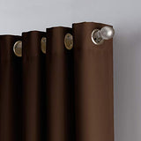 Curtainworks Kendall Color Block Grommet Curtain Panel, 84-Inch, Chocolate