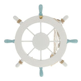 Rienar Nautical Beach Wooden Boat Ship Steering Wheel Fishing Net Shell Fish Home Wall Décor(11" Diameter)