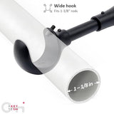 Heavy Duty Curtain Rod Brackets for Wall, 6 inch Adjustable Curtain Rod Brackets Extra Long Over Blinds Holder for Heavy Curtains 2 pcs Extended Window Hardware Wall Mounted Hangers Set of Two Black
