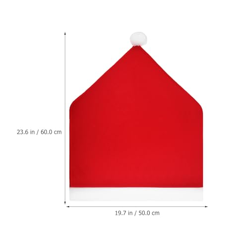 SEWACC 10pcs Christmas Chair Covers, Santa Claus Hat Chair Back Covers, Red Non-Woven Fabric Slipcovers for Christmas Holiday Party Decorations